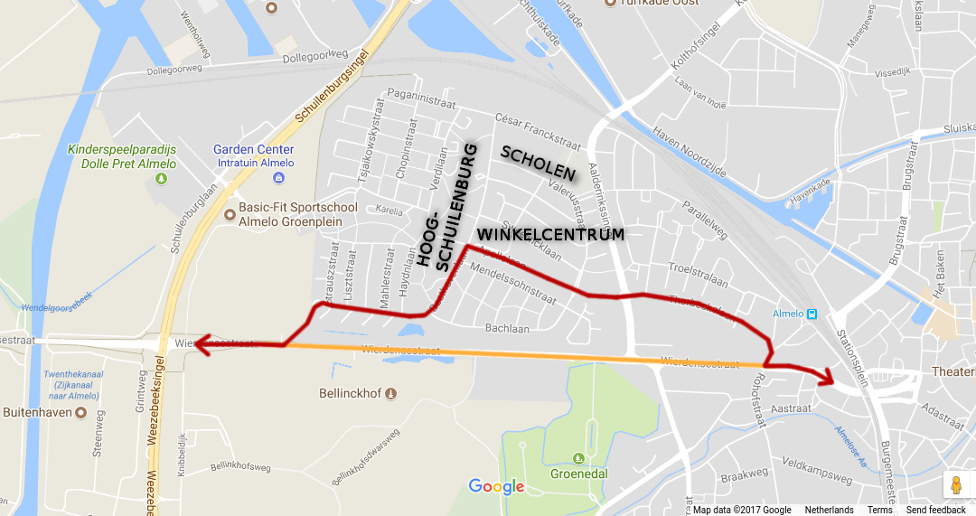 Buslijn 95 door de Aalderinkshoek